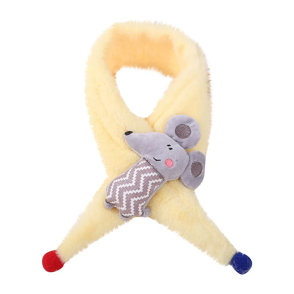 Шарфы с героями мультфильмов изображением животных маленькой мышки зимний