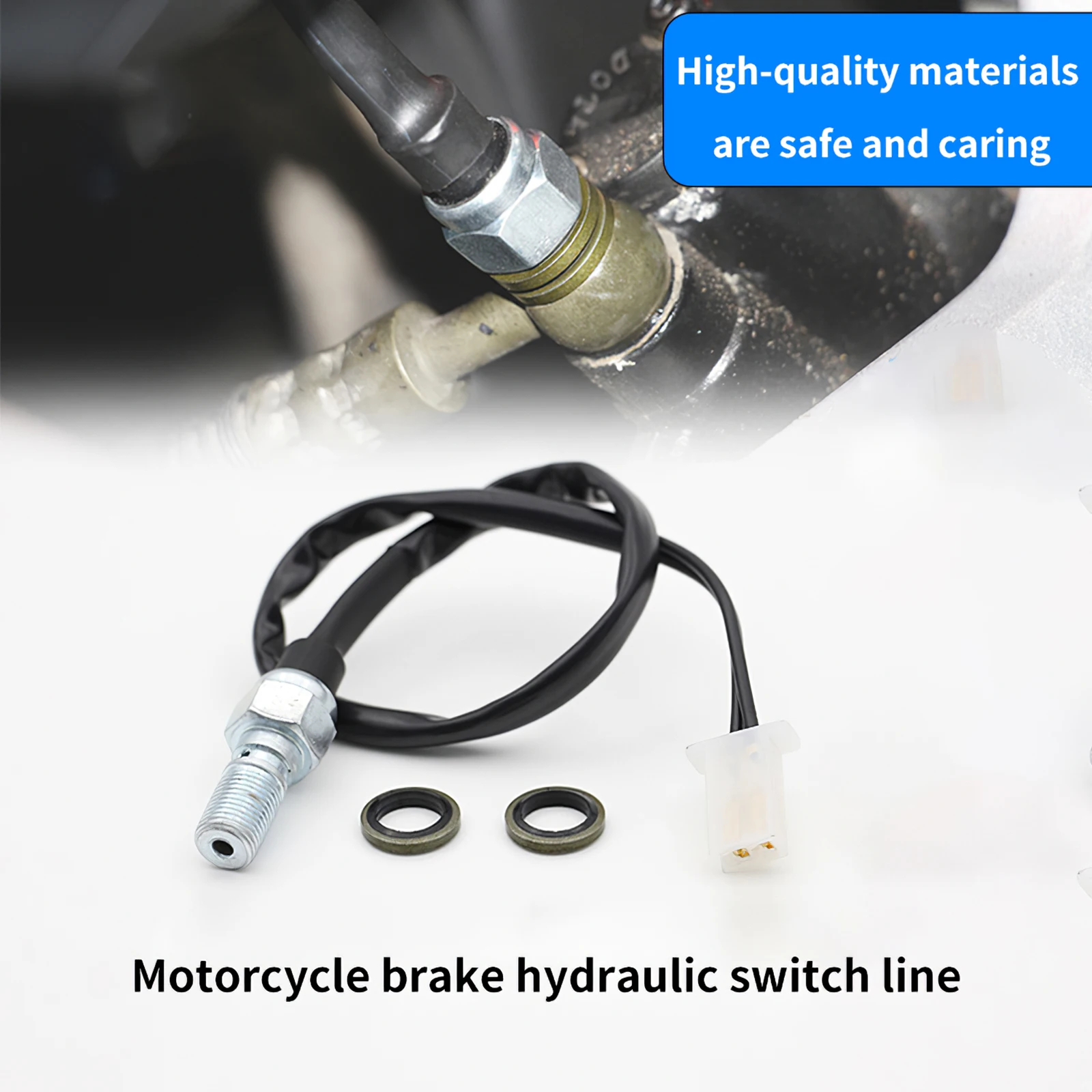 

Straight Brake Hydraulic Switch M10 Universal Aluminum Alloy Rubber Hollow Bolt Pressure Light Switch for Motorcycle Scooter ATV