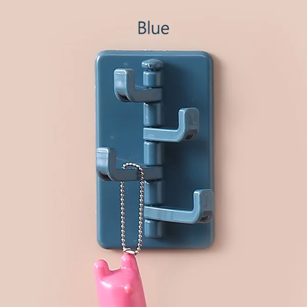 Blue Аксессуары для украшения дома, многофункциональный домашний крючок для кухни, крепкая бездорожья, без крючка, настенная вешалка для ванной комнаты - Цвет: Blue