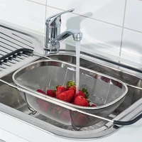 stainless steel strainer mesh retractable micro perforated colander draining washing rinsing for fruits vegetables dishwasher