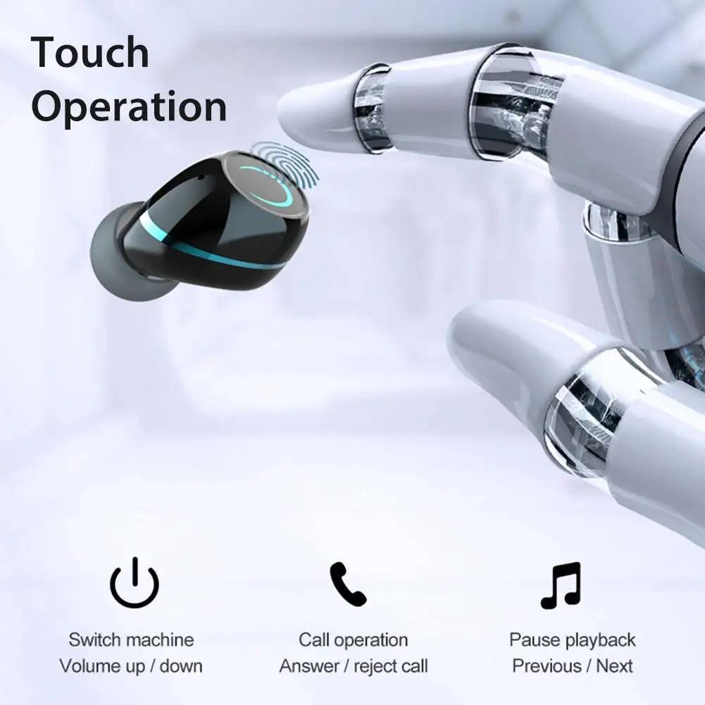 

TWS Mini Wireless Earphone Durable Bluetooth 5.0 HIFI Headphone IPX7 Waterproof with LED Digital Display Binaural Charging Box