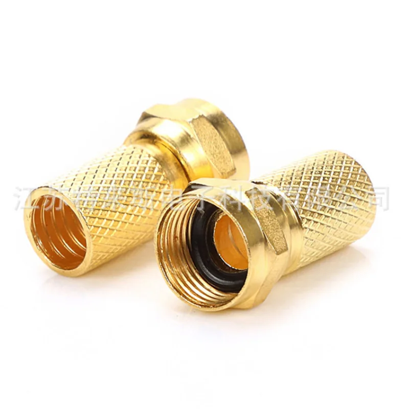 

10pcs 75-5 F Connector Screw On Type For RG60 Satellite TV Antenna Coax Cable Twist-on Diameter mm Gilded Imperial connector
