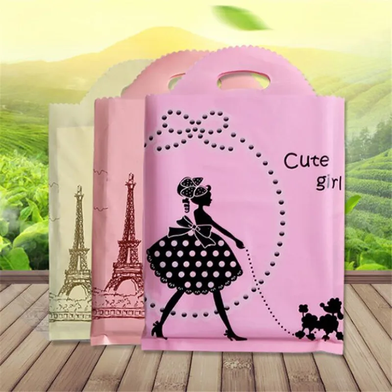 50 шт. сумка для хранения одежды большие пластиковые пакеты покупок с ручками