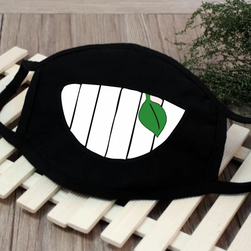 1PCS Black Mouth Mask Big Size Stop Air Pollution Home Cartoon Lovely Cotton Funny Teeth Masks Keep Warm Muffle Respirator - купить по