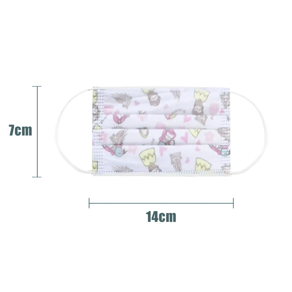 

Disposable Boy Girl Kid Printed Mask For Children 3-layer Face Mask 10pc Breathable Anti-pollution Mouth Masks Protective Masken