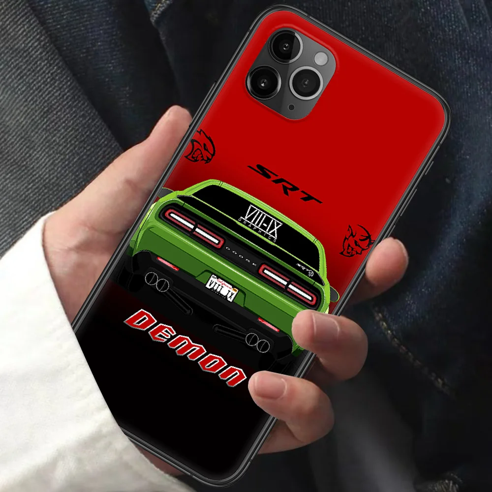 

DODGE Sport Car Phone Case For Iphone 11 12 Mini PRO XR X XS MAX 6 6s 7 8 Plus 5 5s SE 2020 black Waterproof Soft Hoesjes Pretty