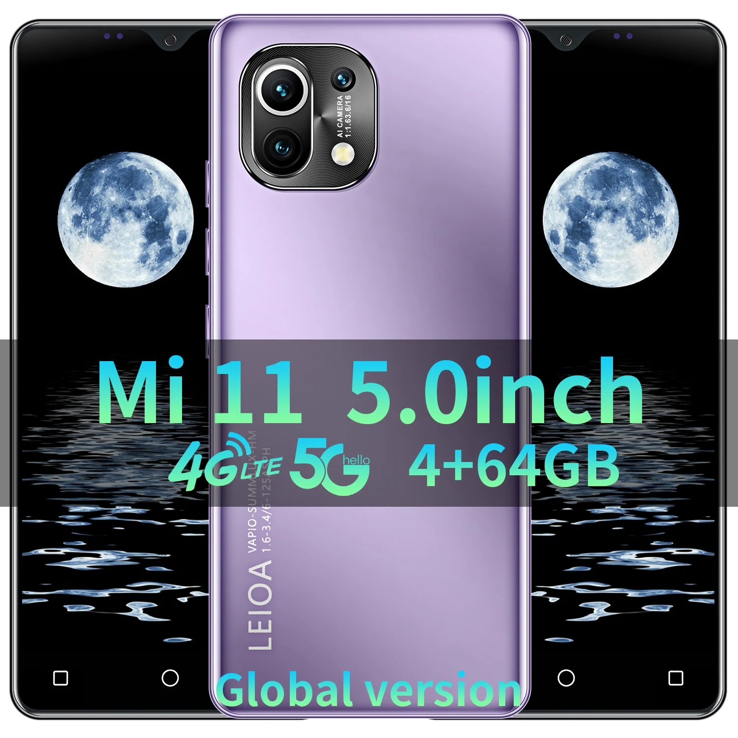 

Mi 11 5.0 Inch Full Screen 4+64GB Cheap smartphone 3800 mAh Android 10 Core 8+16MPCamera Face Fingerprint ID Unlocked Cellphones