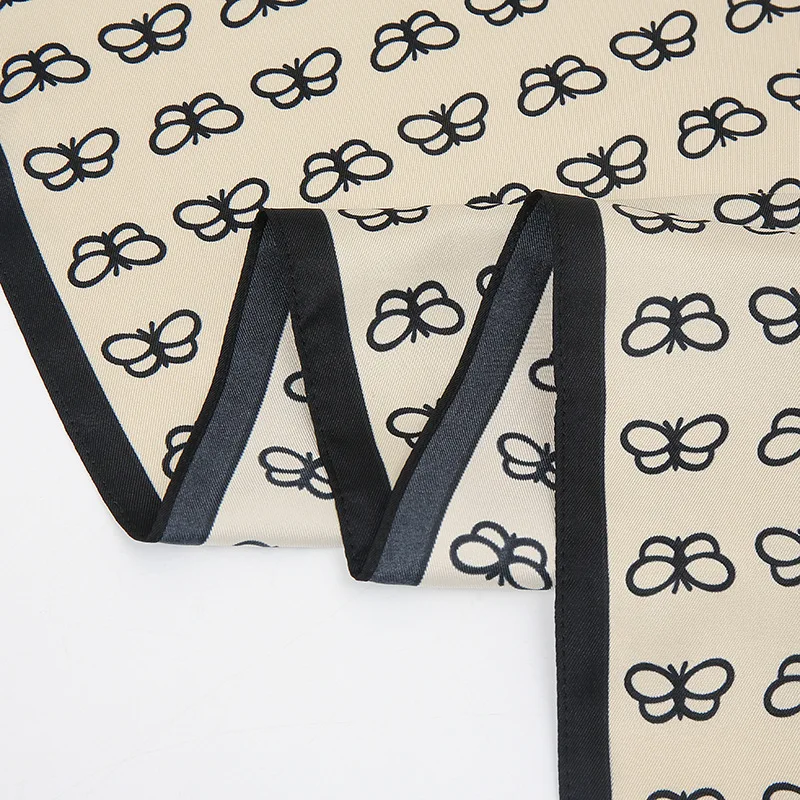 

2021 New Spring Women Scarf Quality Shawl Silk Fashion Scarf Butterfly Print Headscarf Beach Sunscreen Bag Square Scarves 90cm