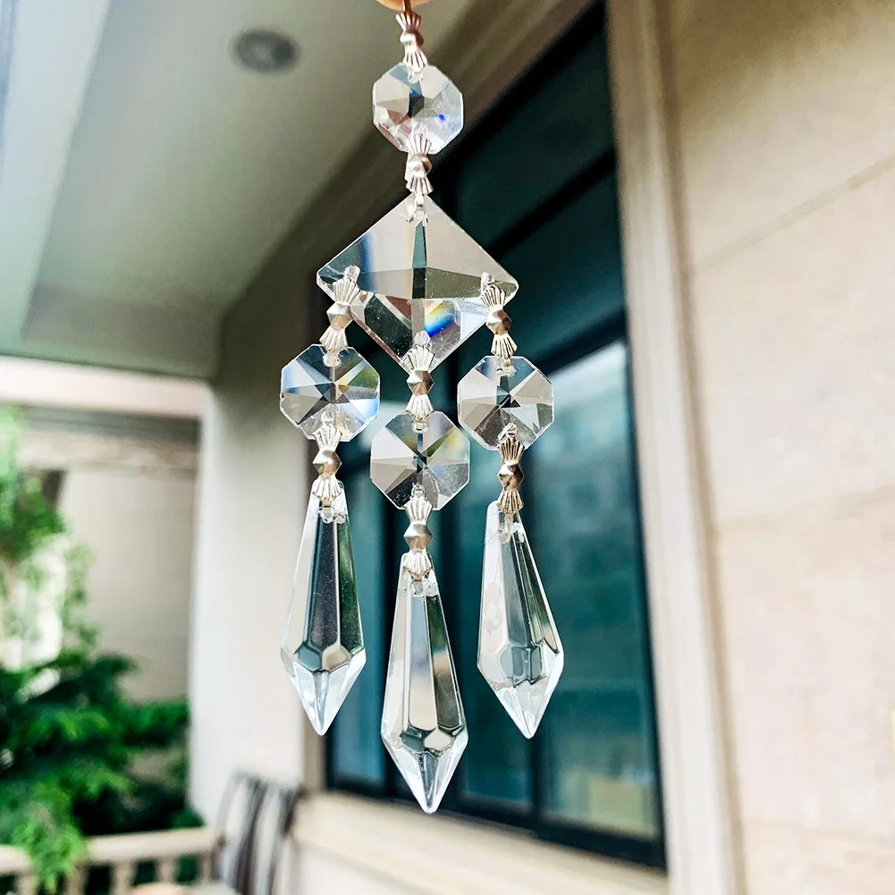 130mm Gorgeous Glass Crystal Prism Suncatcher Chandelier Parts Crystal Lucky Hanging Pendant Handmade Christmas Wedding Decor