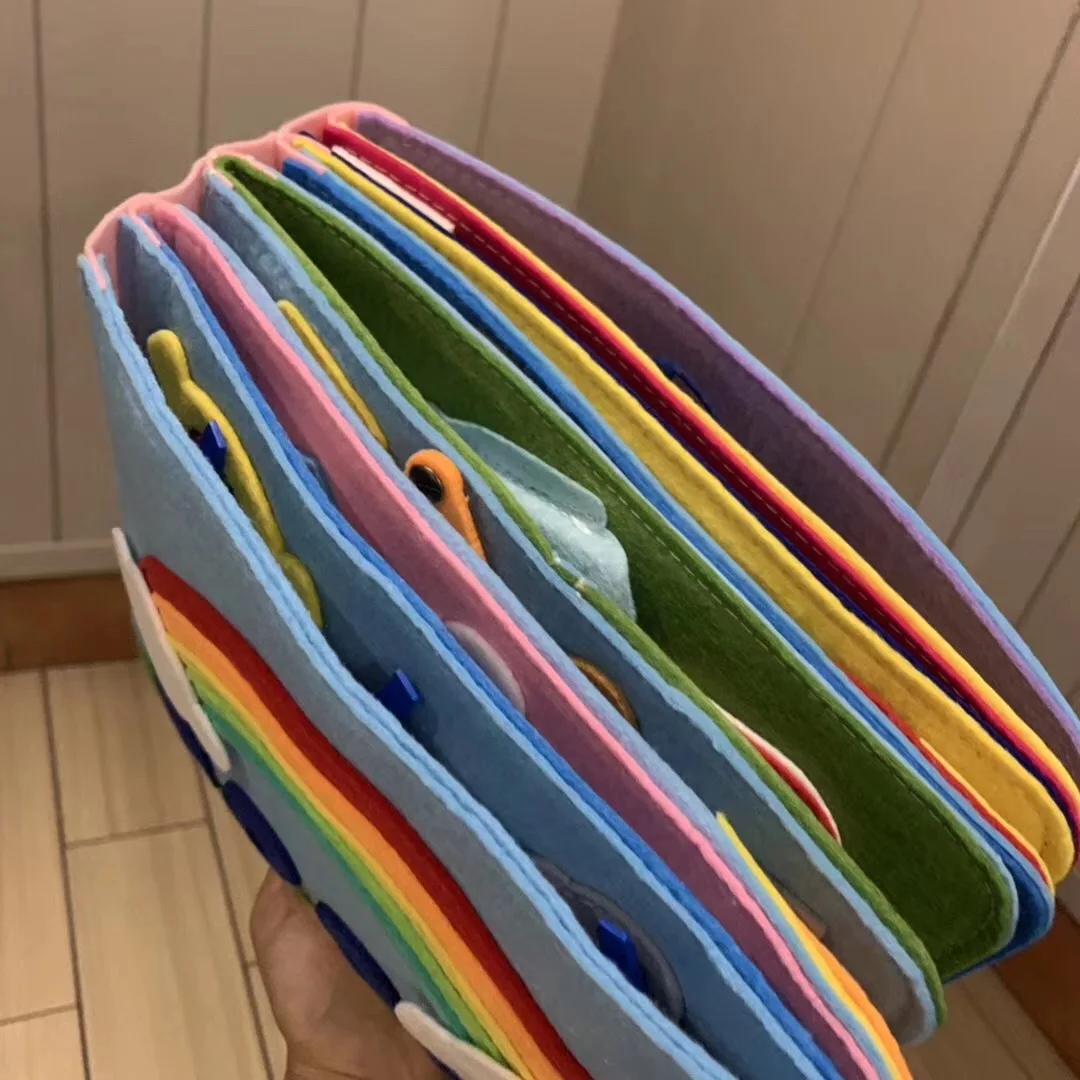 

Rainbow 3D Soft Baby Books Touch and Feel Cloth Book, 3D Books Fabric Activity for Baby /Toddler, Learning to Sensory Book