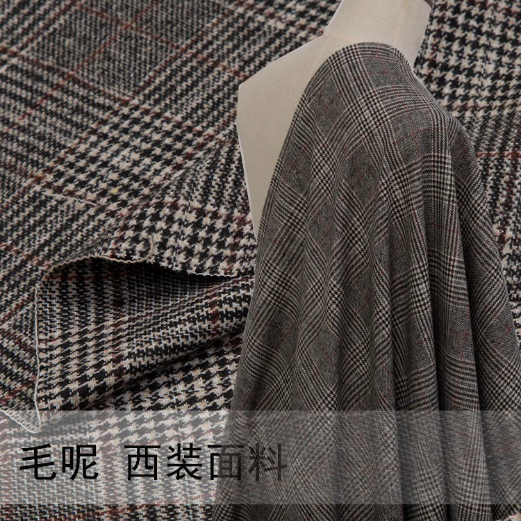 Tecidos African Fabric British Wind Restoring Ancient Ways Wool Suit? One Word Plover Grid Woolen Cloth Pants Suit Fabrics