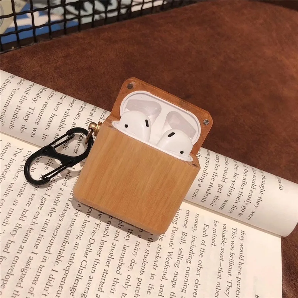 Ретро деревянный чехол для наушников Apple AirPods1/2 Беспроводная bluetooth гарнитура