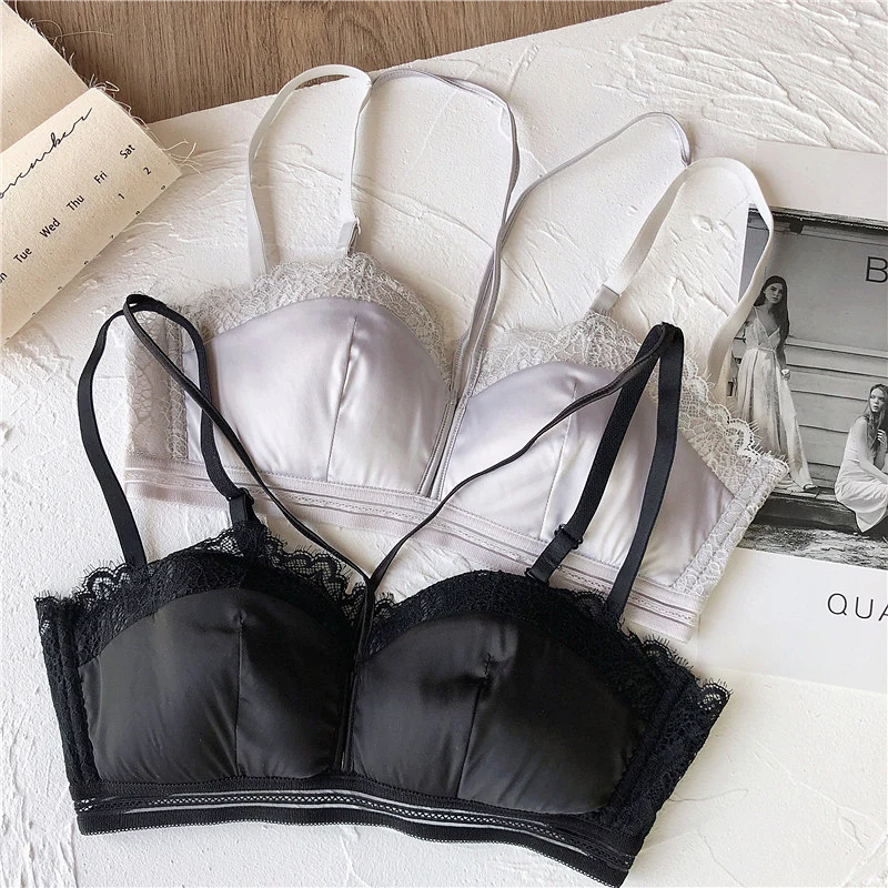 women lace sexy bra set intimates hollow out half cup lingerie thin cotton cup temptation panty briefs silk wire free underwear
