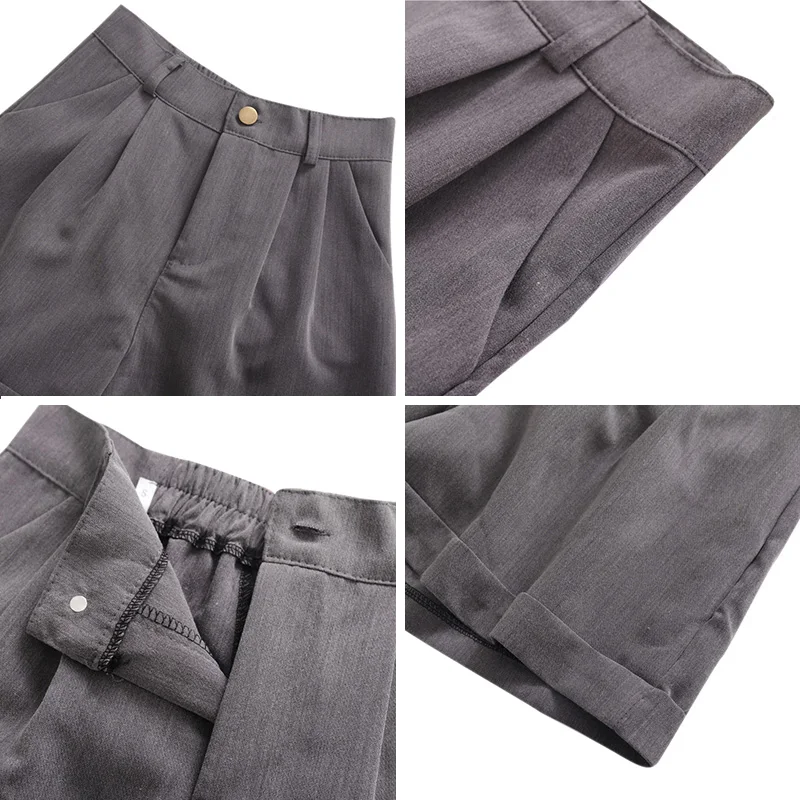 Женские однотонные повседневные шорты с широкими штанинами летние свободные