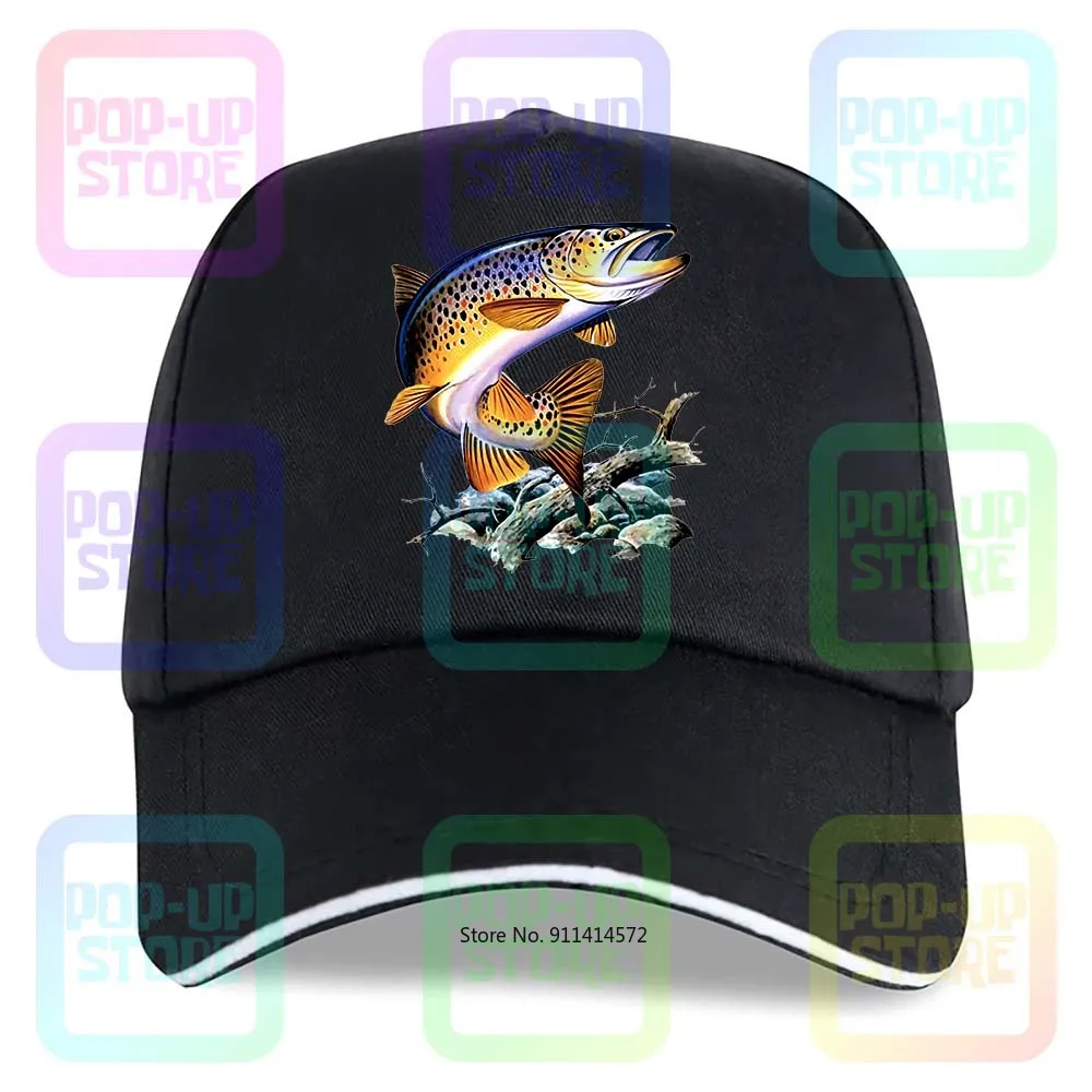 Коричневая форель Рыбалка хлопок грузовик кепки для водителей бейсболка мужчин