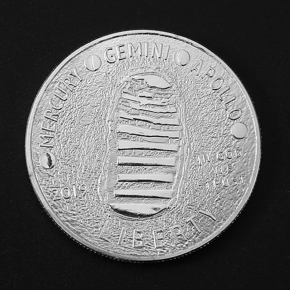 2019 50th Anniversary Apollo 11 Moon Landing Silver Commemorative Coin Gift drop shipping No8 | Дом и сад