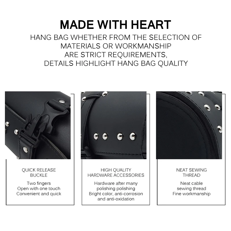 

Hanging Saddle Bag Stylish Practical PU Leather Tool Storage Motorcycle Sided Tail Wear Resistant Large Capacity Universal