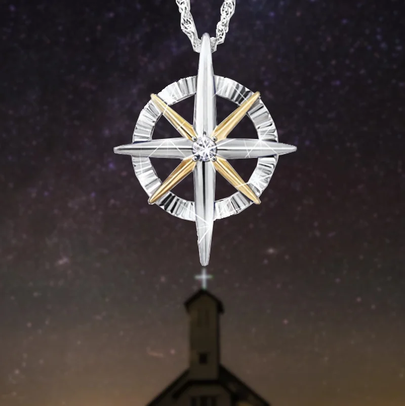 

New romantic bridal party wedding engagement jewelry geometric round zircon pendant women's charm jewelry necklace holiday gifts