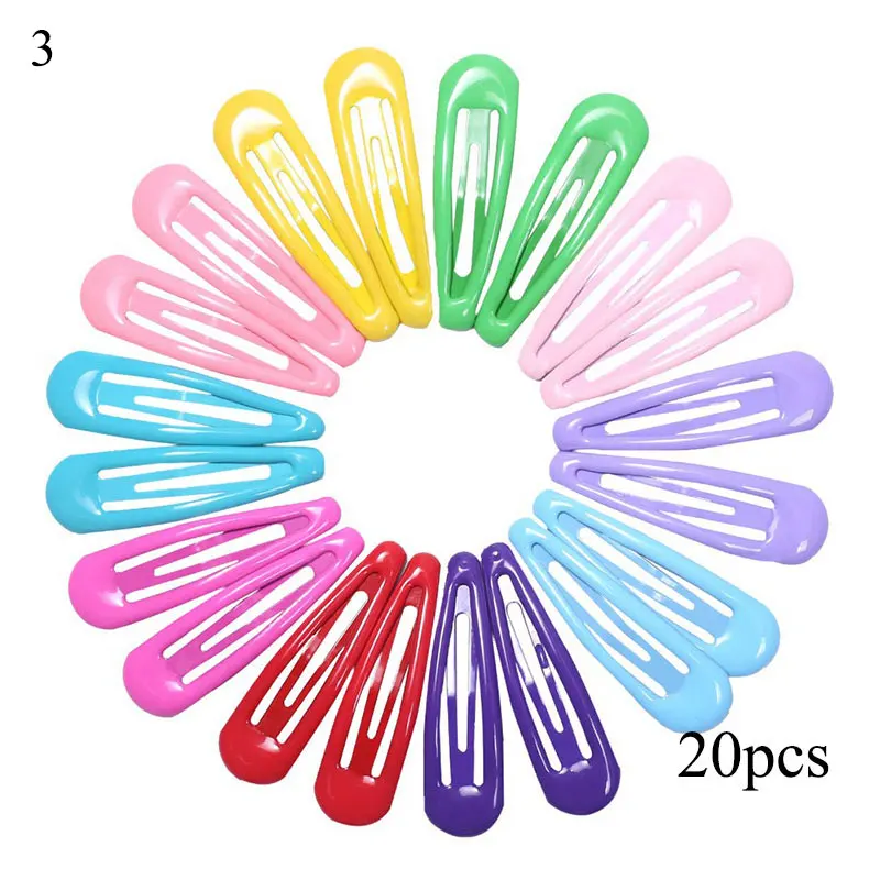 

20PCS Candy Colors Snap Hair Clips Glitter Hairpins Metal Barrette 5cm Hairgrips Children Girl Hair Accessories Floral Butterfly