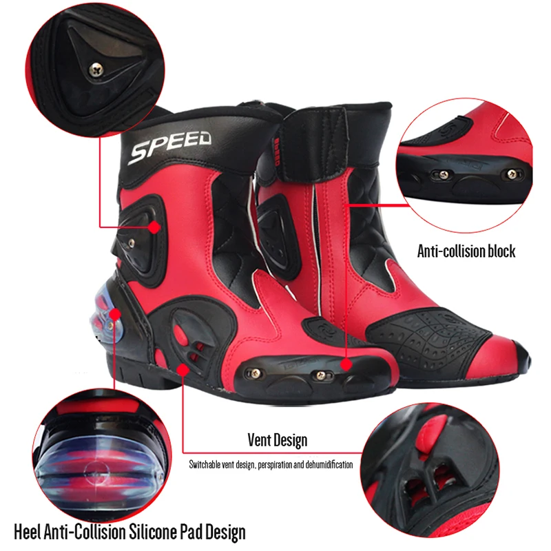 Ботинки в байкерском стиле Мужская обувь Мотоботы для верховой езды Дышащие