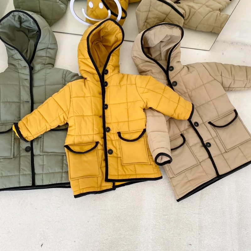Лидер продаж для маленьких мальчиков и Зимнее пальто девочек стеганая хлопковая