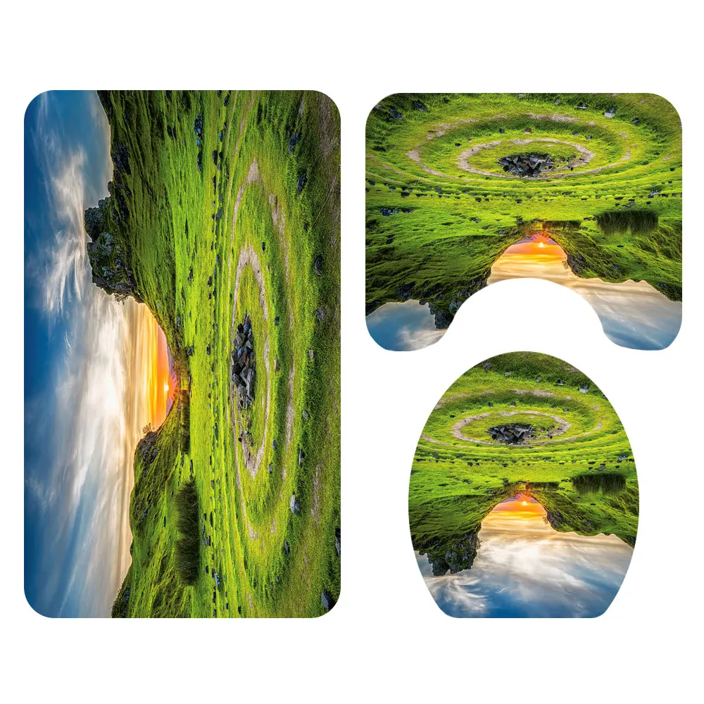 Занавеска для ванной с 3d рисунком лесных деревьев водонепроницаемая моющаяся