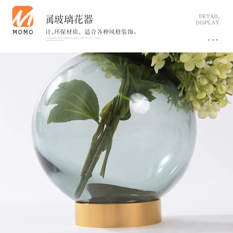 

Modern Minimalist Dried Flower Inserting Glass Vase Model Room Soft Home Decoration TV Cabinet Countertop Floral Ornaments TZ