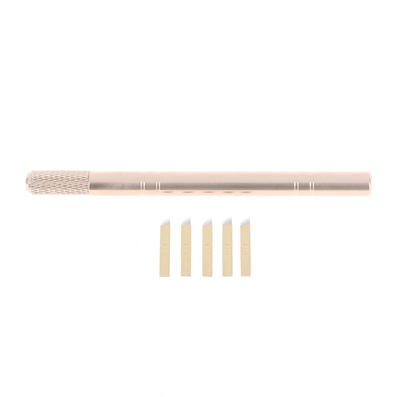 Ручной профессиональный набор для татуировки бровей Золотая тату-ручка Tebori 3D + 5