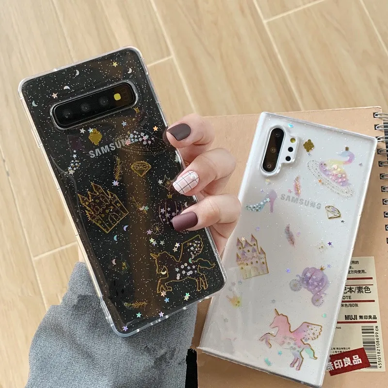 

DCHZIUAN Fashion Bling Case For Samsung Galaxy Note 10 Plus S10 S8 S9 Plus Note 8 9 Case Luxury Gradient Clear Case Cover Coque