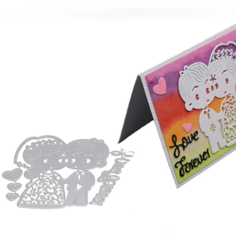 2020 Жених и невеста металлические Вырубные Штампы Сердце письмо украшение