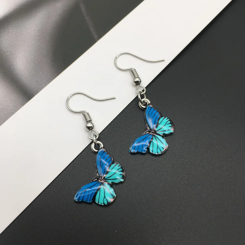 Разноцветные Милые висячие серьги-бабочки для женщин 2021 женские серьги