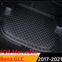 sinjayer car trunk mat waterproof auto tail boot carpet high side cargo pad liner fit for mercedes benz glc 2017 2018 2021