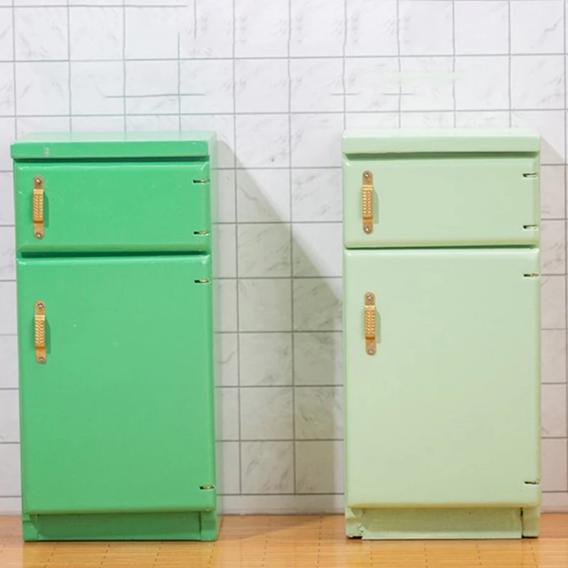 

1/12 Миниатюрный Кукольный дом, кухонный холодильник, темно светильник холодильник, морозильник для кукол, аксессуары для спальни, гостиной, ...