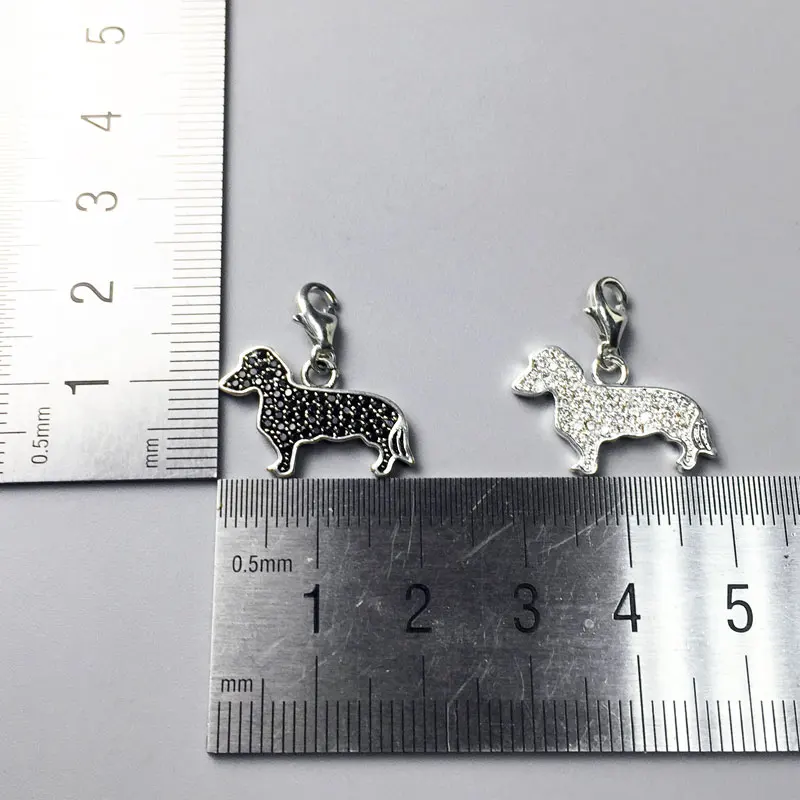 Pave CZ Dachshunds Подвеска для собаки подвески браслет с брелоками ожерелье Томас Стиль