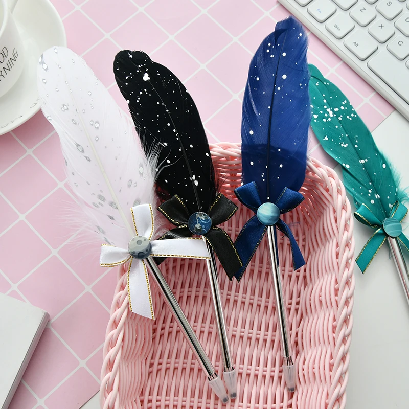 4 шт. гелевые ручки звездное небо креативные вишневые цветы перо кавайные