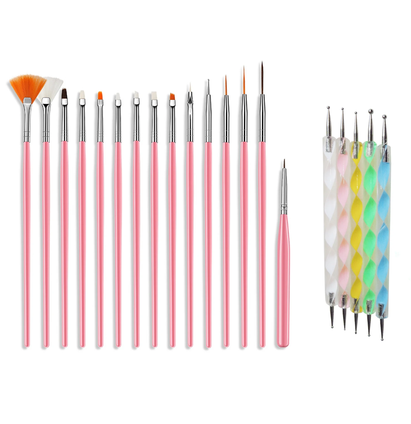 15 шт. ногтей кисти для маникюра гель Кисть кисть Градиент Гель лак Ручка Маникюр