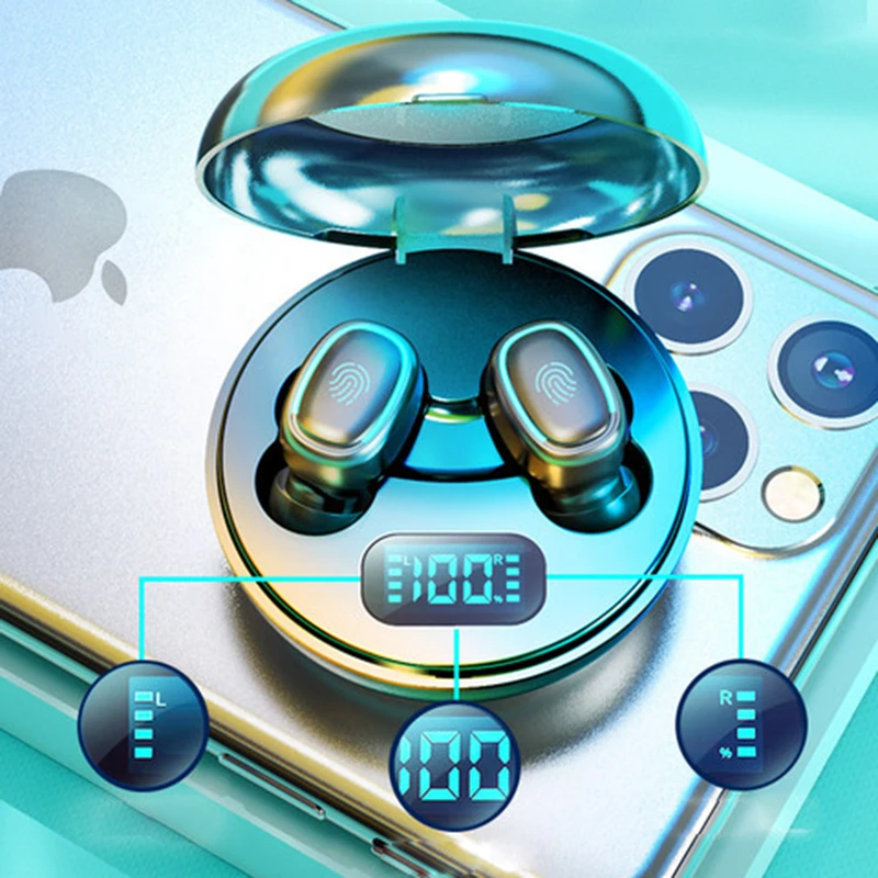 

bluetooth 5.0 TWS wireless earphones handsfree Earbuds HD Stereo Power display Headset For Xiaomi redmi iPhone phone