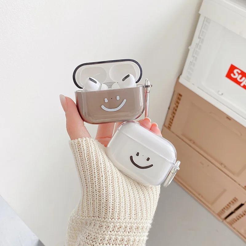 

Big smiley smile soft silicone earphone cover for airpod pro 3 case cute headphone cases for apple airpods 1/2 capa conque