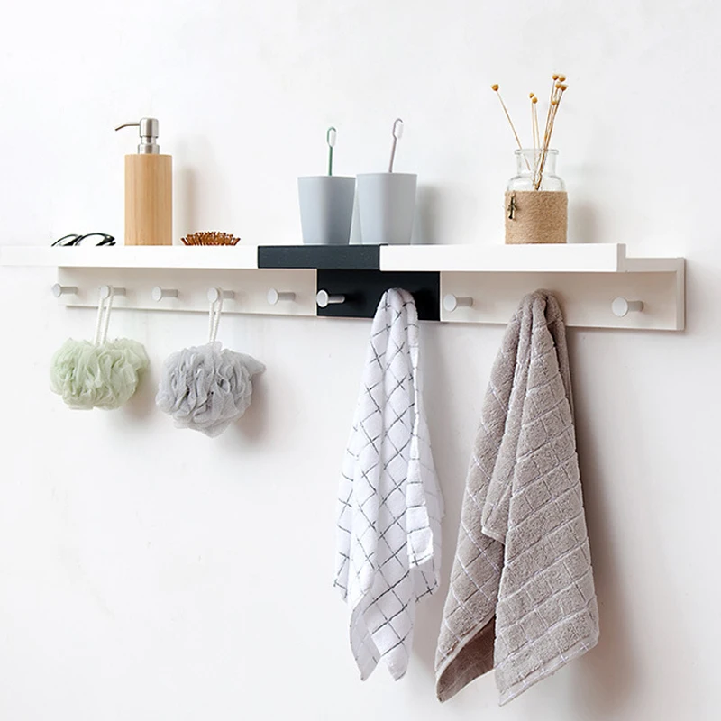 Bamboo Clothes Storage Holder Wall Hanging Coat Hook Natural Creative Partition Shelf Decor Rack | Дом и сад