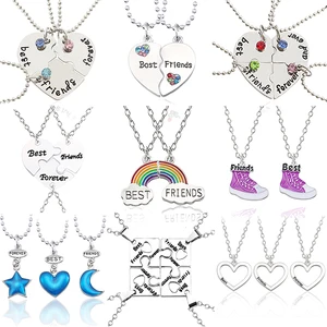 Ожерелье женское Подвеска для лучших друзей смешанный стиль пазл любовь звезда корона сплав металлическая цепочка Студенческая Дружба Ювелирные изделия подарок