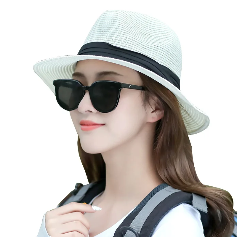Популярная модная летняя повседневная Пляжная Шляпа Унисекс с большими полями
