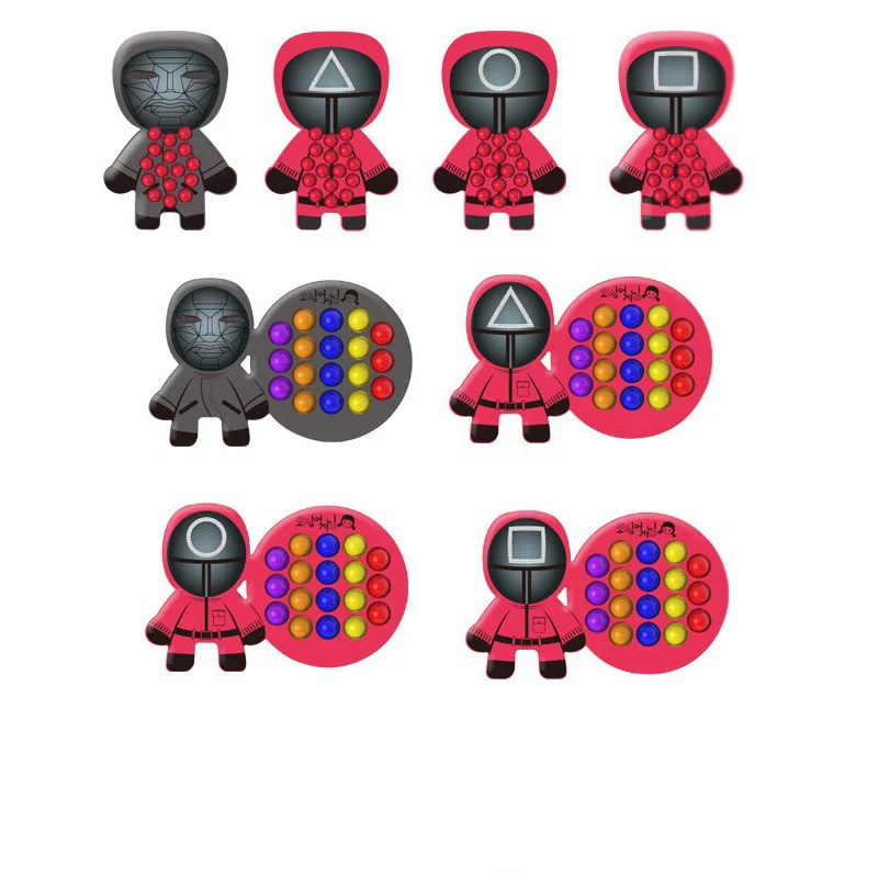 

New Squid Game Pop It Fidget Spinner Fidget Toys Push Bubble Simple Dimple Anti Stress Reliver Stress Squeeze Toys for Kids