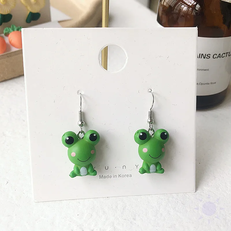 

Ins Creative Funny Frog Animal Dangle Earrings for Women Girls Kids Best Gift Charm Cartoon Drop Earrings Fashion Jewelry