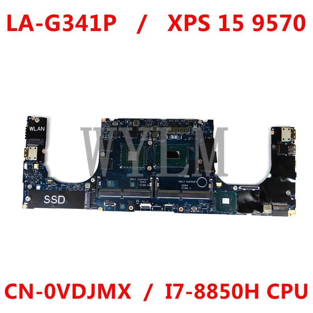 para Dell Precision La-g341p com Sr3yz Computador Portátil Placa-mãe Cn-0vdjmx 0vdjmx Vdjmx Ddp00 - Ddb00 I7-8850h Cpu P1000 100% Trabalhando 5530 1 sr3yz I7-8850H cpu p1000 100% trabalhando