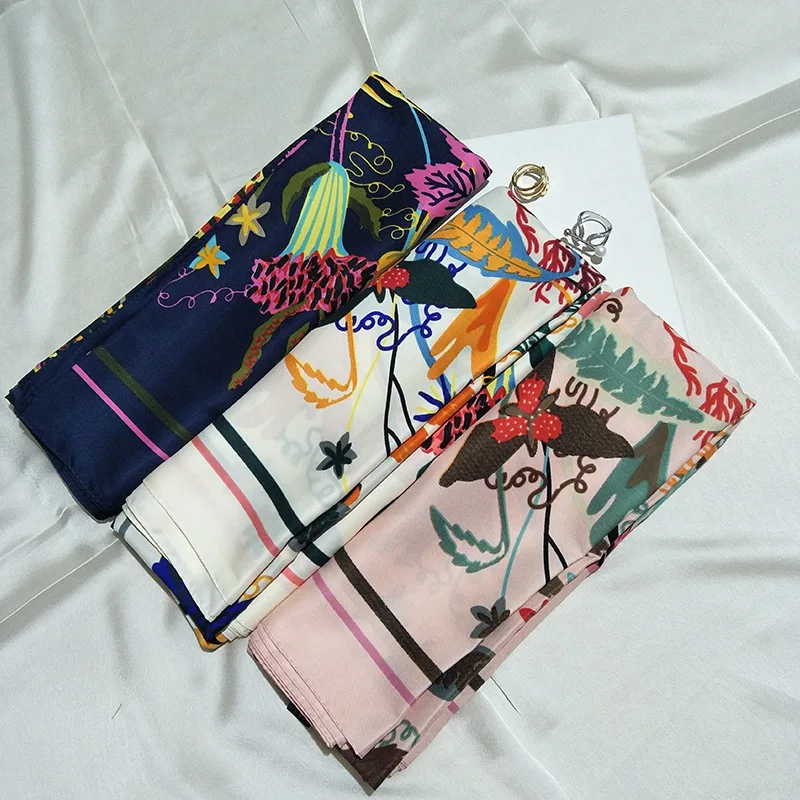 Новый женский Шелковый большой квадратный шарф с принтом масляная живопись