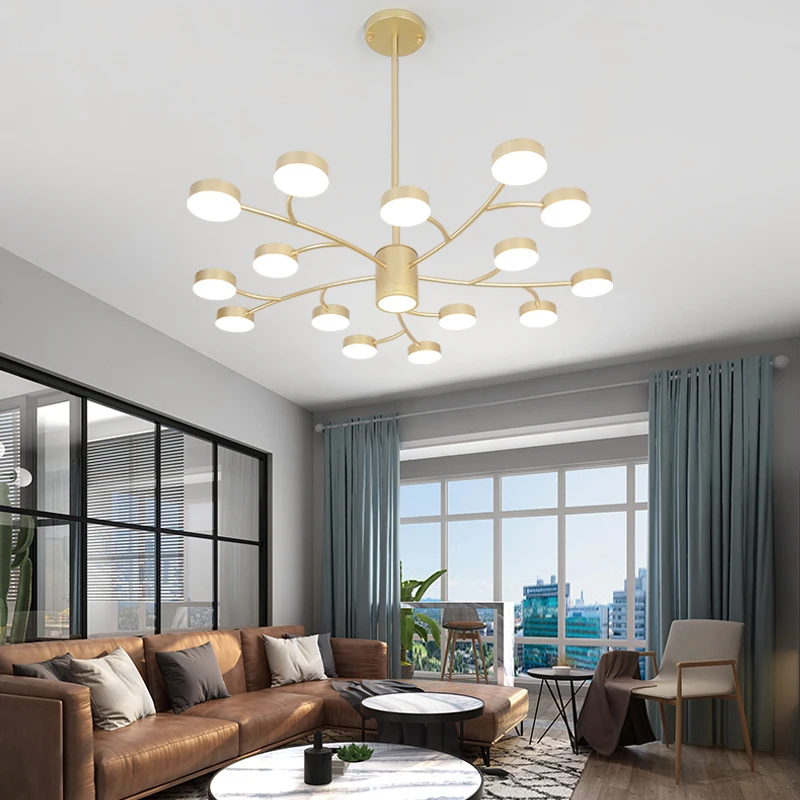 Современная Подвесная лампа для столовой спальни черного/золотого цвета