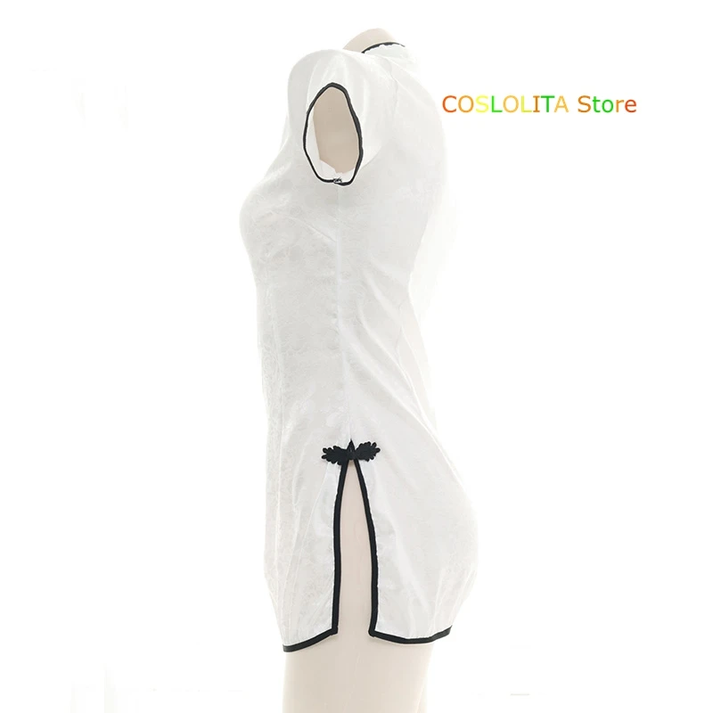 

Japanese Women Sexy High Spilt Solid Color Cheongsam Dress Pajamas Girls Student Stand Collar Private Underwear Homewear Cosplay