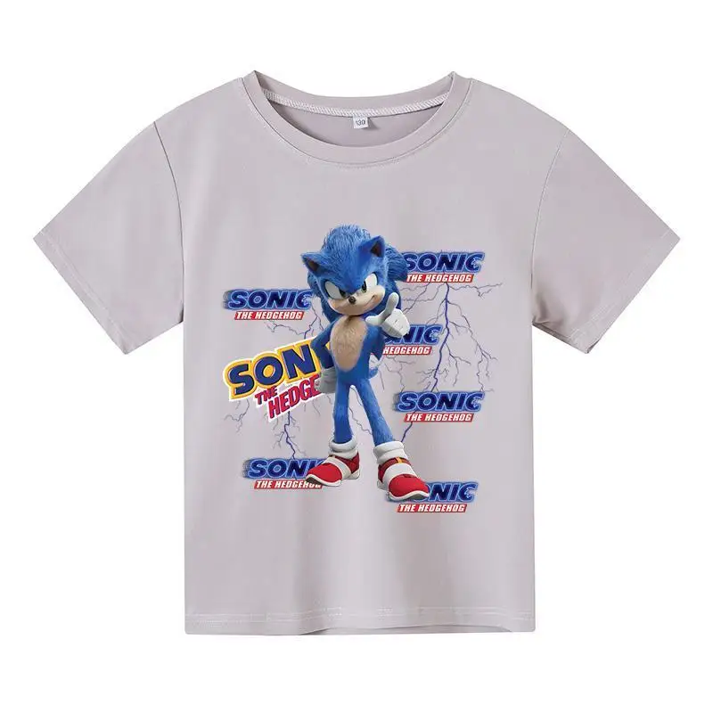 

Summer Children's Cartoon Anime Hedgehog game Cotton Kids t-shirt Short-Sleeved Boys and Girls Casual Cute T-shirt Baby Tops