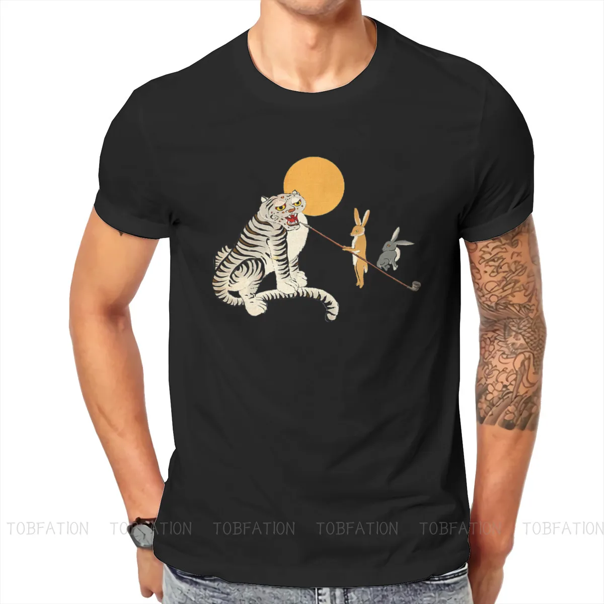 

Свитшот мужской свободного покроя с принтом тигра и кролика