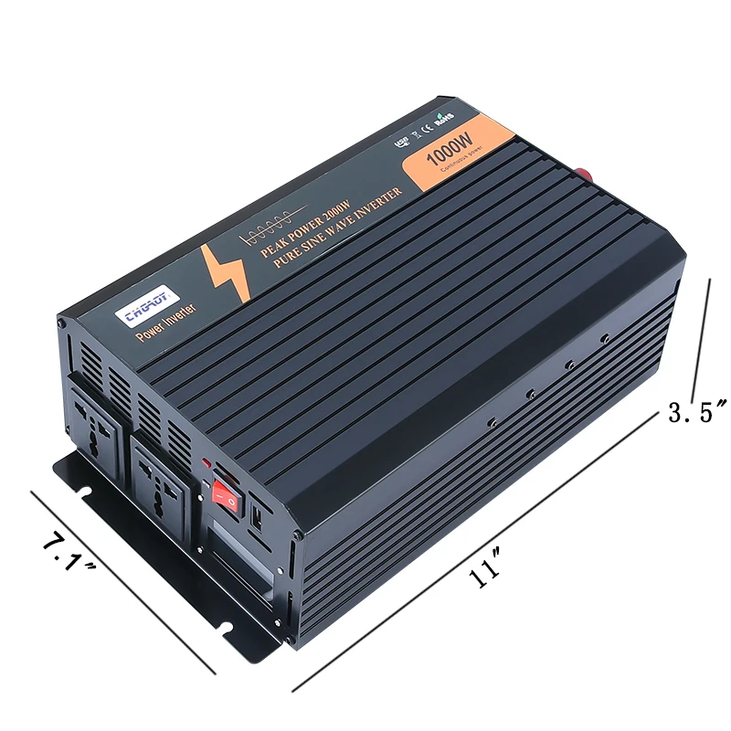 Инвертор мощности CHGAO1000W для грузовиков/домов на колесах 12 В постоянного тока до